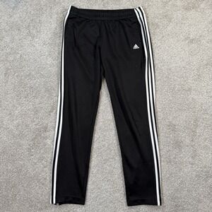 adidas Track Pants Medium Black Three Stripe Athletic Soccer Training Athleisure